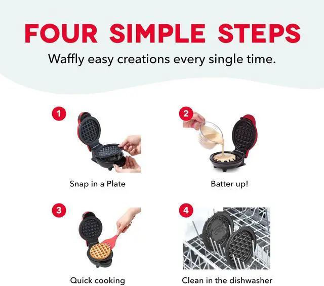 Alt view image 12 of 14 - Holiday MultiMaker Mini System - Includes Seasonal Snowflake, Pumpkin, Heart, Santa, and Classic Waffle Plates - Red, Six 4-Inch Removable Plates