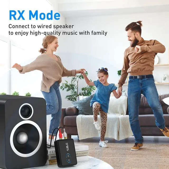 Alt view image 14 of 14 - RCA Bluetooth 5.3 Adapter for TV, 3.5mm AUX Bluetooth Transmitter Receiver for 2 AirPods or Headphones, Home Stereo, Speakers, Projector, Treadmills, PC, with Volume Control, aptX Low Latency