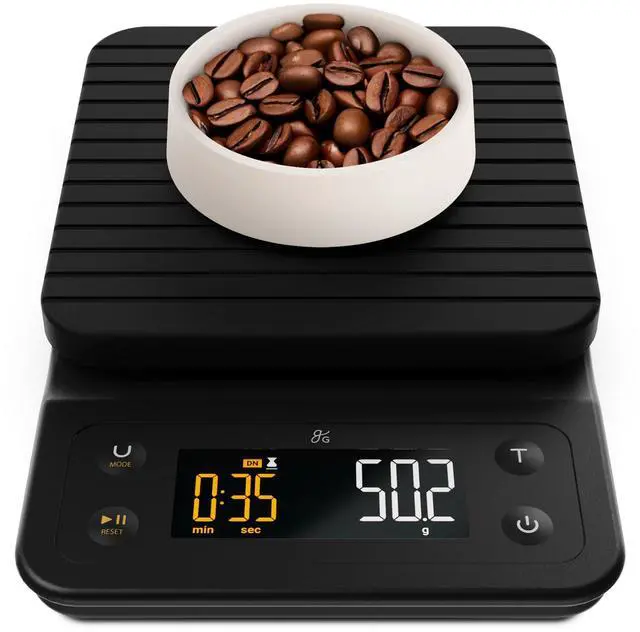 Alt view image 8 of 14 - Coffee Scale with Timer 0.1g Precision Digital Coffee & Espresso Scale for Pour-Over, Coffee Bean Weighing, Barista Brewing, Waterproof Cover, 3kg Capacity (Onyx Black)