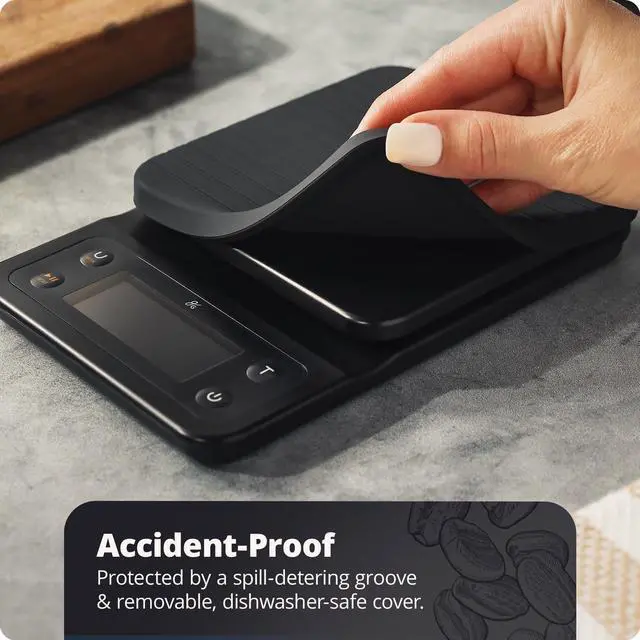 Alt view image 12 of 14 - Coffee Scale with Timer 0.1g Precision Digital Coffee & Espresso Scale for Pour-Over, Coffee Bean Weighing, Barista Brewing, Waterproof Cover, 3kg Capacity (Onyx Black)