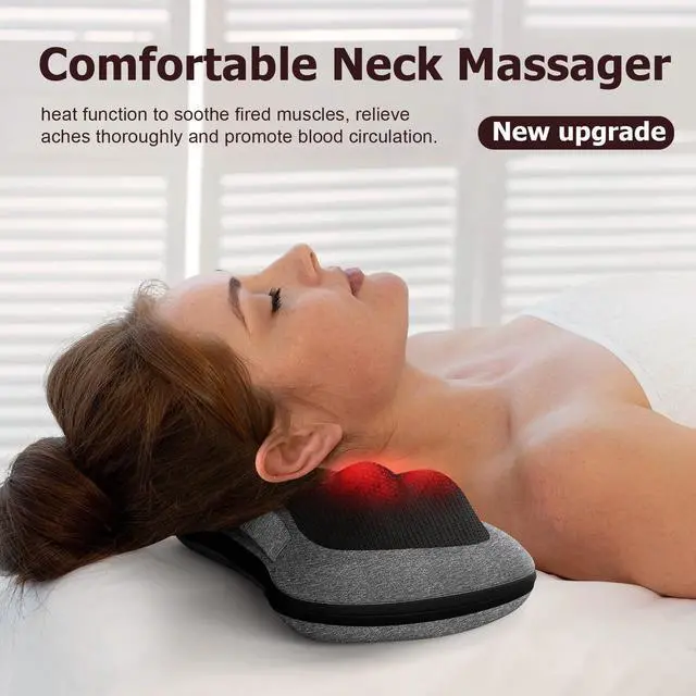 Alt view image 9 of 14 - Shiatsu Back Massager with Heat, Mothers Day Gifts for Mom, Dad, Women, Men, Deep Tissue Massage for Neck, Shoulder, Upper & Lower Back Pain Relief, Electric Kneading 3D Massage Pillow