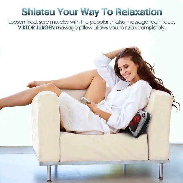 Alt view image 12 of 14 - Shiatsu Back Massager with Heat, Mothers Day Gifts for Mom, Dad, Women, Men, Deep Tissue Massage for Neck, Shoulder, Upper & Lower Back Pain Relief, Electric Kneading 3D Massage Pillow