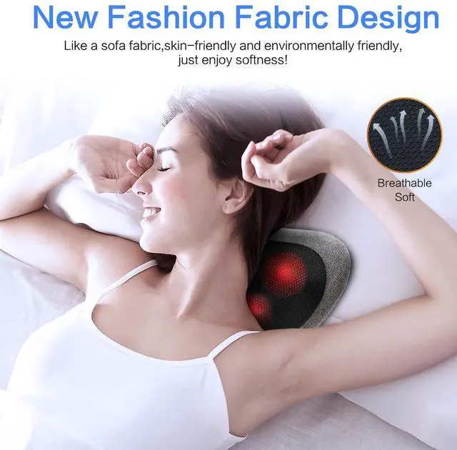 Alt view image 10 of 14 - Shiatsu Back Massager with Heat, Deep Tissue Massage Pillow for Neck,Shoulder,Foot & Lower Back Pain Relief,Electric Kneading Massager for Home, Office, Car-Gifts for Mom, Dad, Men, Women