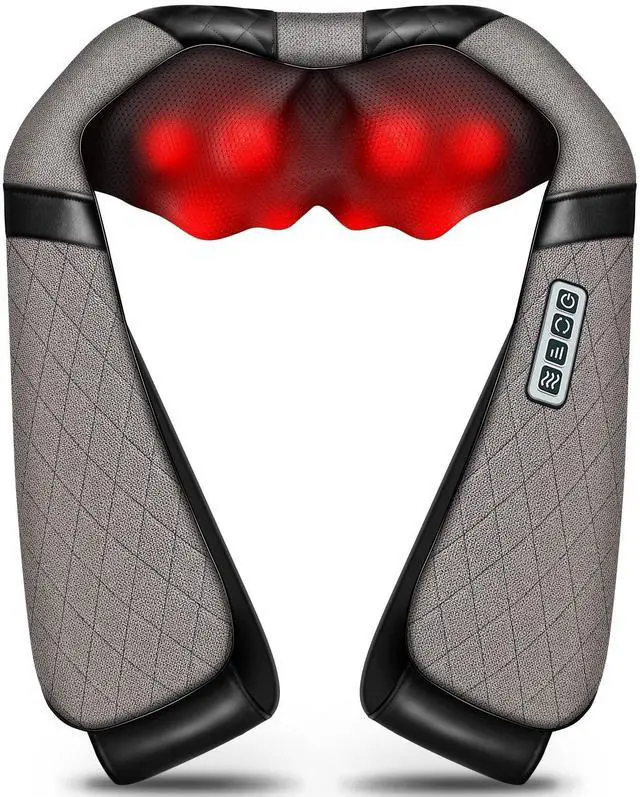 Alt view image 8 of 14 - Shiatsu Electric Neck Back Massager Pillow 3D Kneading with Heat for Shoulder, Lower Back, Foot, Leg Muscles Pain Relief Relax in Car Office and Home (Gray)