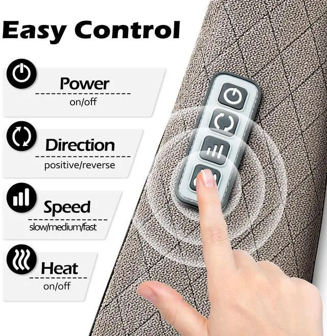 Alt view image 10 of 14 - Shiatsu Electric Neck Back Massager Pillow 3D Kneading with Heat for Shoulder, Lower Back, Foot, Leg Muscles Pain Relief Relax in Car Office and Home (Gray)