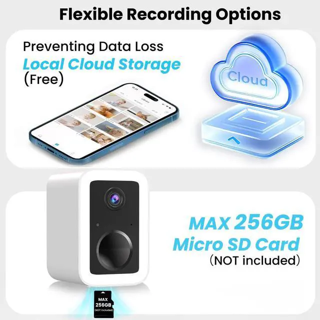 Alt view image 8 of 12 - 2K Security Cameras Wireless Outdoor, Free Cloud Storage, Integrated Spotlight & Siren, AI Motion Detection, 2-Way Audio, 1-6 Months Battery Life, Cameras for Home Security Support 5GHz WiFi, IP66