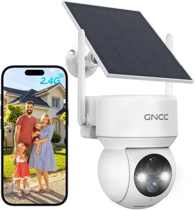 Alt view image 8 of 14 - Solar Security Cameras Wireless Outdoor 2.4G WiFi, 360° View, Solar/Battery Powered, AI Human Detection, Color Night Vision, 2-Way Audio, Spotlight Siren Alarm, IP65 Waterproof, SD/Cloud Storage