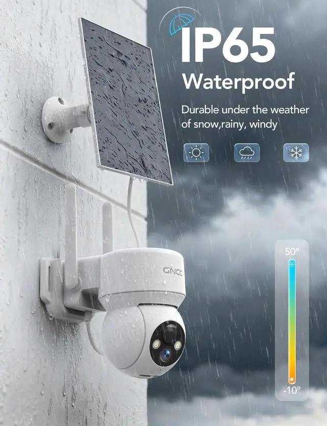 Alt view image 13 of 14 - Solar Security Cameras Wireless Outdoor 2.4G WiFi, 360° View, Solar/Battery Powered, AI Human Detection, Color Night Vision, 2-Way Audio, Spotlight Siren Alarm, IP65 Waterproof, SD/Cloud Storage