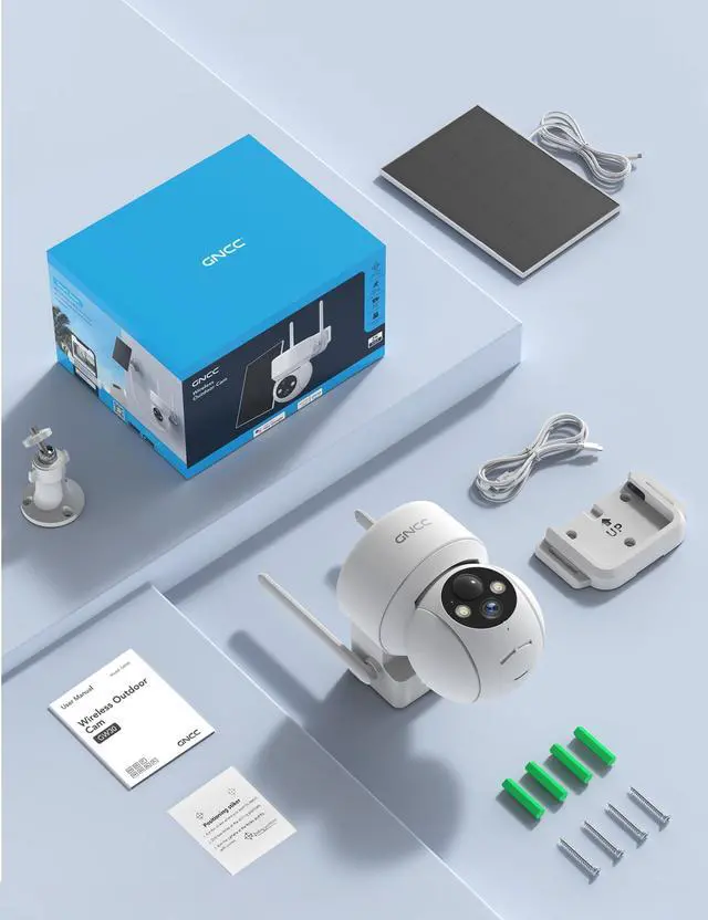 Alt view image 14 of 14 - Solar Security Cameras Wireless Outdoor 2.4G WiFi, 360° View, Solar/Battery Powered, AI Human Detection, Color Night Vision, 2-Way Audio, Spotlight Siren Alarm, IP65 Waterproof, SD/Cloud Storage