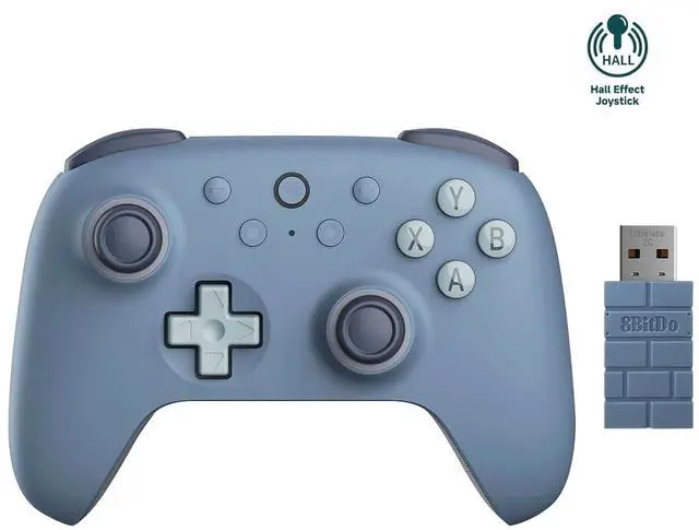 Alt view image 7 of 12 - Ultimate 2C Wireless Controller for Windows PC and Android, with 1000Hz Polling Rate, Hall Effect Joysticks and Hall Triggers, and Remappable L4/R4 Bumpers (Dark Blue)