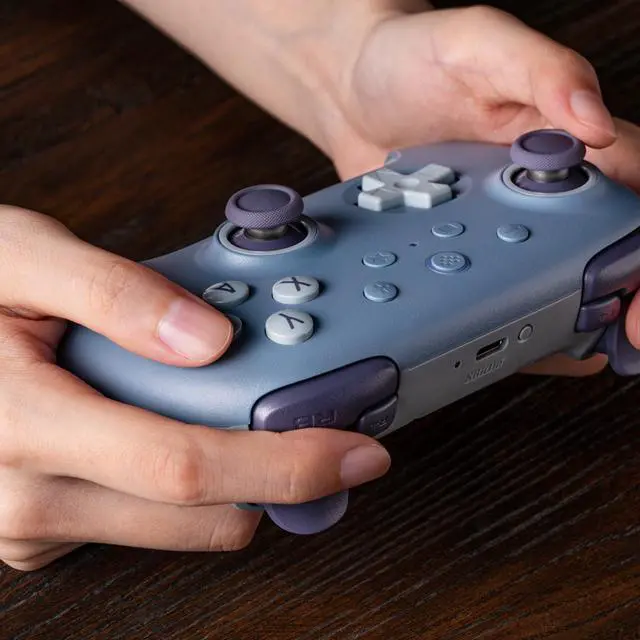 Alt view image 11 of 12 - Ultimate 2C Wireless Controller for Windows PC and Android, with 1000Hz Polling Rate, Hall Effect Joysticks and Hall Triggers, and Remappable L4/R4 Bumpers (Dark Blue)