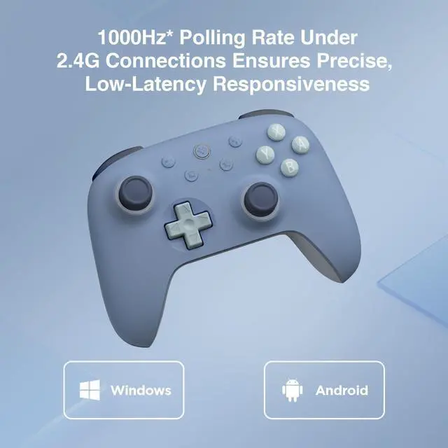 Alt view image 10 of 12 - Ultimate 2C Wireless Controller for Windows PC and Android, with 1000Hz Polling Rate, Hall Effect Joysticks and Hall Triggers, and Remappable L4/R4 Bumpers (Dark Blue)