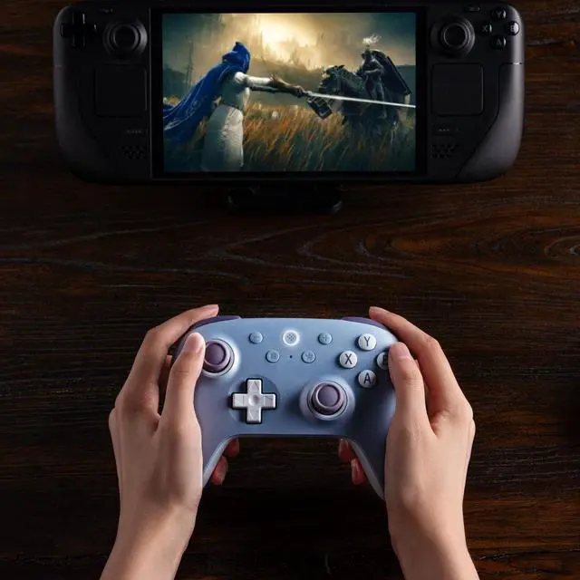 Alt view image 12 of 12 - Ultimate 2C Wireless Controller for Windows PC and Android, with 1000Hz Polling Rate, Hall Effect Joysticks and Hall Triggers, and Remappable L4/R4 Bumpers (Dark Blue)