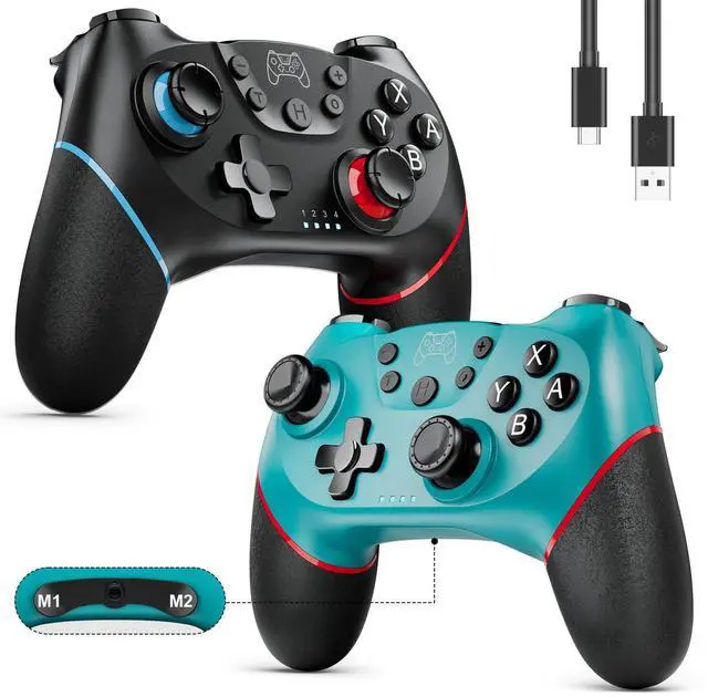 Alt view image 8 of 14 - Switch Controllers, 2 Pack Wireless Pro Controller for Switch 2/Lite/OLED with Mappable Buttons, Hall Effect Gaming Controller for PC/Android with Motion Control/Vibration/Turbo/Wake Up