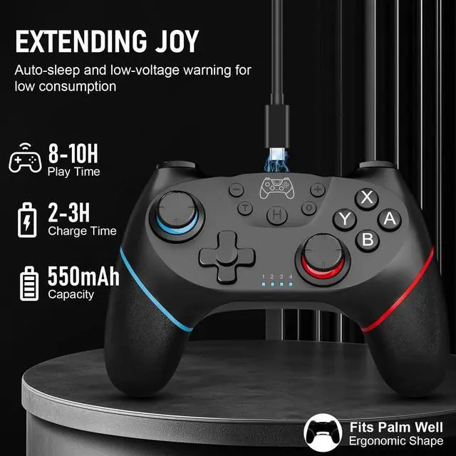 Alt view image 13 of 14 - Switch Controllers, 2 Pack Wireless Pro Controller for Switch 2/Lite/OLED with Mappable Buttons, Hall Effect Gaming Controller for PC/Android with Motion Control/Vibration/Turbo/Wake Up