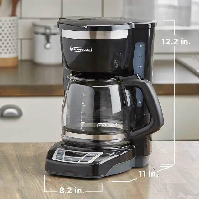 Alt view image 14 of 14 - 12-Cup Digital Coffee Maker, Programmable, Washable Basket Filter, Sneak-A-Cup, Auto Brew, Water Window, Keep Hot Plate, Black