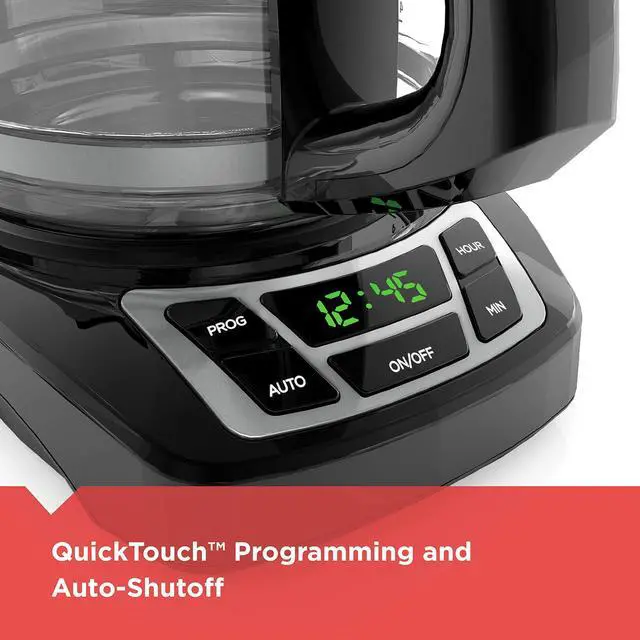 Alt view image 10 of 14 - 12-Cup Digital Coffee Maker, Programmable, Washable Basket Filter, Sneak-A-Cup, Auto Brew, Water Window, Keep Hot Plate, Black