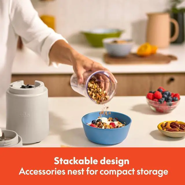 Alt view image 12 of 14 - 6 Pcs Portable Rocket Blender, Juicer & Smoothie Maker, Press & Twist Design, EverGood & BPA Free Dishwasher Safe Parts, 4 Tip Stainless Steel Blade, Cord Wrap, 240 Watt Motor, Oatmilk