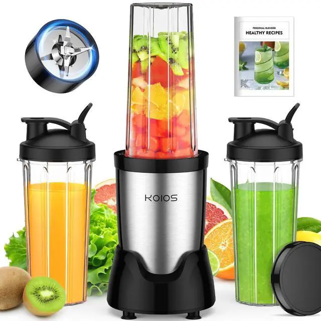 Alt view image 8 of 14 - Blender for Smoothies,Personal Blender for Shakes and Smoothies with 3 * 22oz To-Go Cups,22000 RPM Smoothie Maker,Detachable 6-leaf Blade Portable Blenders for kitchen,Black
