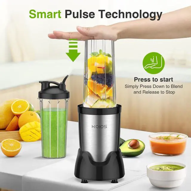 Alt view image 10 of 14 - Blender for Smoothies,Personal Blender for Shakes and Smoothies with 3 * 22oz To-Go Cups,22000 RPM Smoothie Maker,Detachable 6-leaf Blade Portable Blenders for kitchen,Black