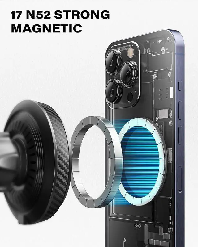 Alt view image 11 of 14 - Upgraded for QI2 Magsafe Cup Holder Charger, Car Mount Charger 15W Fast Charging, Wireless Magnetic Cell Phone Stand with Tri-Pivot Arm for iPhone 17 Air Pro Max Plus 16 15 14 13 12