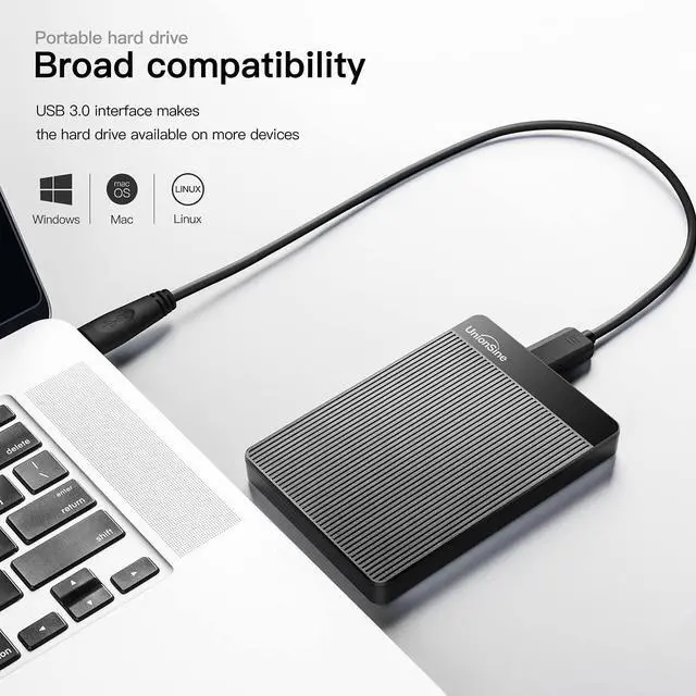 Alt view image 8 of 12 - 500GB Ultra Slim Portable External Hard Drive HDD-USB 3.0 for PC, Mac, Laptop, PS4, Xbox one, Xbox 360-(Black)