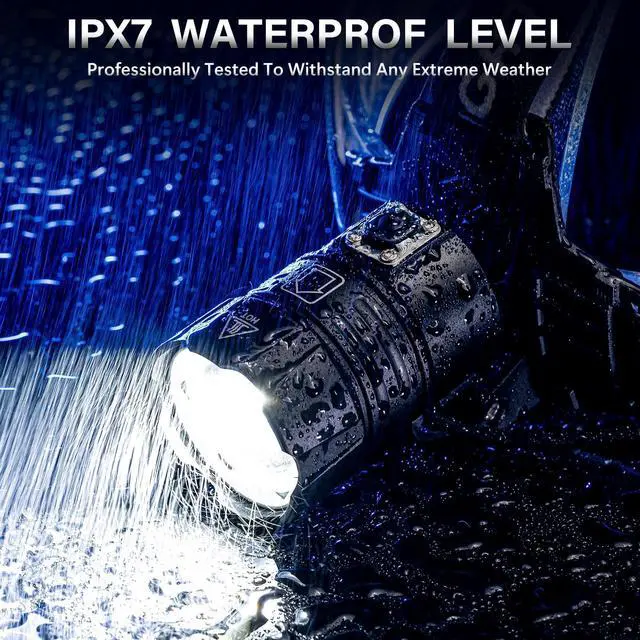 Alt view image 13 of 14 - Rechargeable LED Headlamp 99000 High Lumens, 95 Hours Long Lasting Head Light with Zoomable & IPX7 Waterproof & 12 Modes & 125° Adjustable, Powerful Head Lamp for Outdoor, Camping, Hardhat