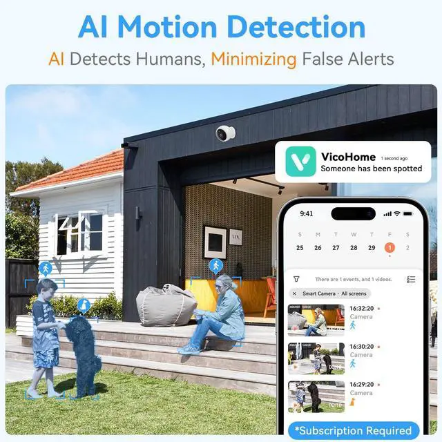 Alt view image 13 of 14 - Magnetic Security Camera Wireless - 2K HD Video, AI Motion Detection, Battery Powered, Ease of Setup, 2-Way Audio,IR Color Night Vision, Waterproof, Outdoor & Indoor Surveillance
