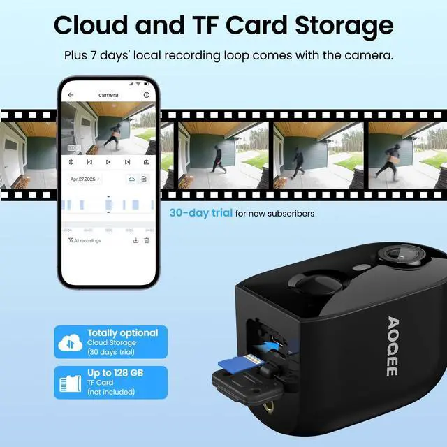 Alt view image 14 of 14 - Cameras for Home Security-2.4Ghz WiFi Security Cameras Wireless Outdoor, Battery Powered with Solar Panel, Color Night Vision, AI Motion Detection, SD Card/Cloud Storage, Work with Alexa, Y8 2P