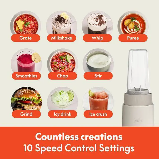 Alt view image 11 of 14 - 6 Pcs Portable Rocket Blender, Juicer & Smoothie Maker, Press & Twist Design, EverGood & BPA Free Dishwasher Safe Parts, 4 Tip Stainless Steel Blade, Cord Wrap, 240 Watt Motor, Oatmilk