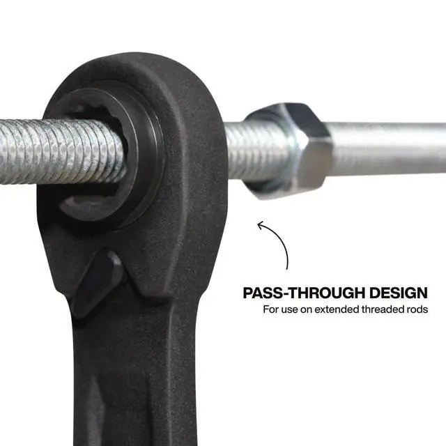 Alt view image 12 of 12 - 68215 4-in-1 Reversible Ratchet Wrench, Box Wrench, SAE Hex Sizes 1/2, 9/16, 5/8, 3/4-Inch, 90-Tooth Ratchet, Pass-Through Design