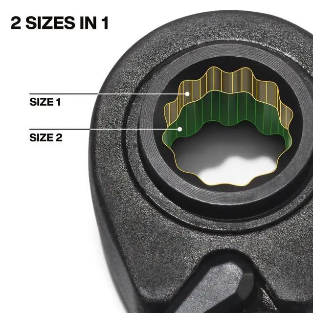 Alt view image 10 of 12 - 68215 4-in-1 Reversible Ratchet Wrench, Box Wrench, SAE Hex Sizes 1/2, 9/16, 5/8, 3/4-Inch, 90-Tooth Ratchet, Pass-Through Design