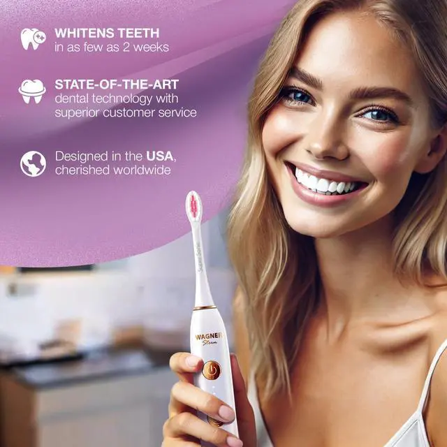Alt view image 12 of 12 - WHITEN+ Edition. Whitening Electric Toothbrush with Pressure Sensor. Offers 5 Brushing Modes, 3 intensities, 8 Soft Brush Heads, and a Luxury Travel case.