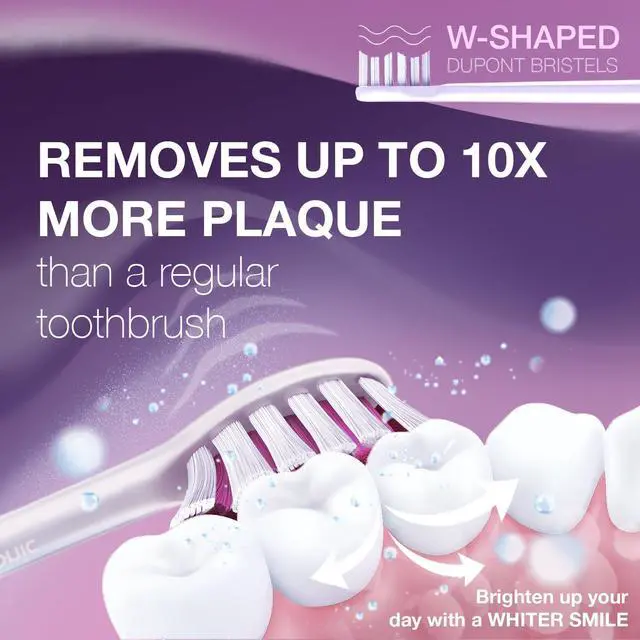 Alt view image 11 of 12 - WHITEN+ Edition. Whitening Electric Toothbrush with Pressure Sensor. Offers 5 Brushing Modes, 3 intensities, 8 Soft Brush Heads, and a Luxury Travel case.