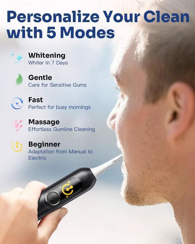 Alt view image 13 of 14 - AI Electric Toothbrush with Smart Display for Adults Kids | 150-Day Rechargeable Toothbrush, Real-Time Map |3-Min Timer, Travel Case | Teens Sonic Toothbrush Gift (G5S Black)