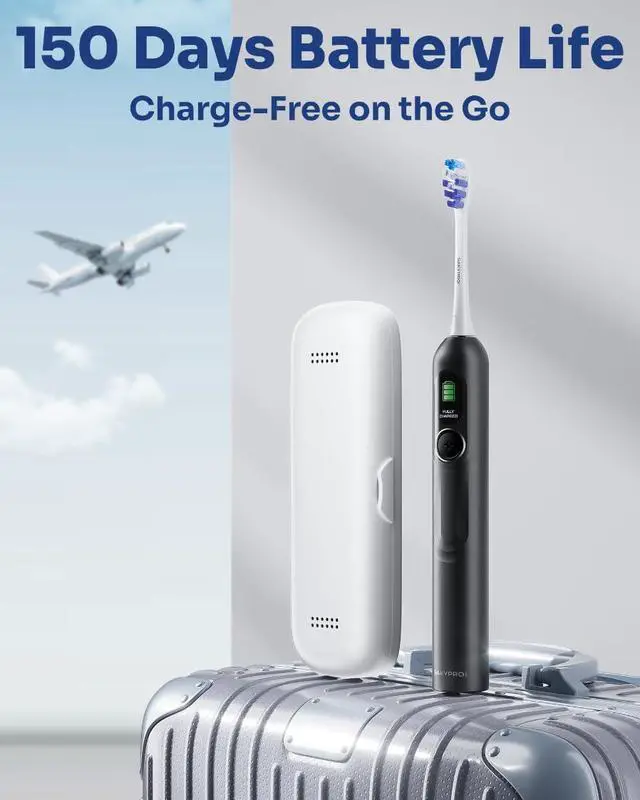 Alt view image 14 of 14 - AI Electric Toothbrush with Smart Display for Adults Kids | 150-Day Rechargeable Toothbrush, Real-Time Map |3-Min Timer, Travel Case | Teens Sonic Toothbrush Gift (G5S Black)
