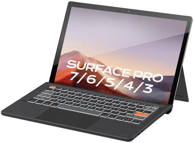 Alt view image 8 of 14 - Surface Pro 7/7 Plus/6/5/4/3 12.3 inch Keyboard, Bluetooth Keyboard with Touch Pad & Lighting Keys Compatible with Surface Pro 12.3", Ultra-Slim Wireless Keypad for Windows 11