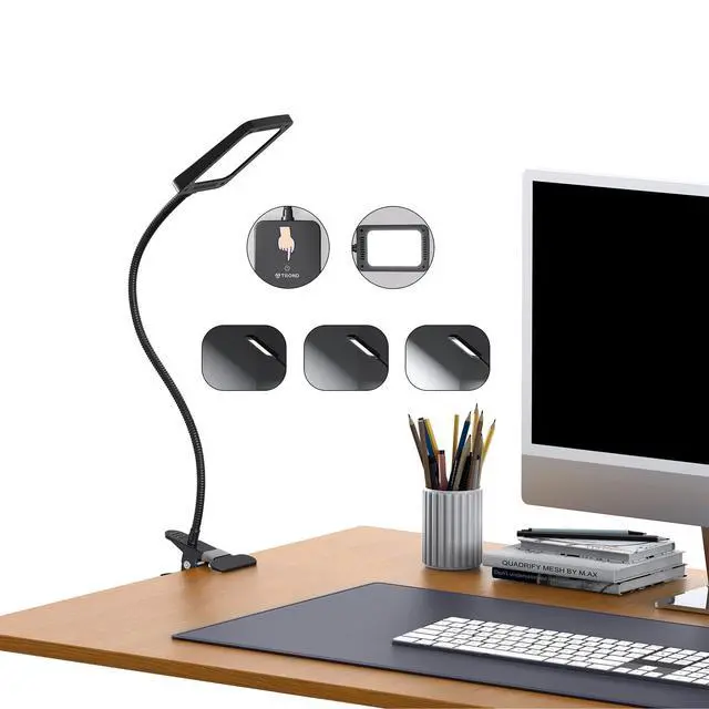 Alt view image 8 of 14 - LED Desk Lamp with Clamp, 1000LM Super Bright 3-Level Dimmable Desk Light 6000K Daylight, Extra-Long Flexible Gooseneck Clip on Light, Eye-Care Clamp Lamp for Painting, Workbench,Reading, Sewing