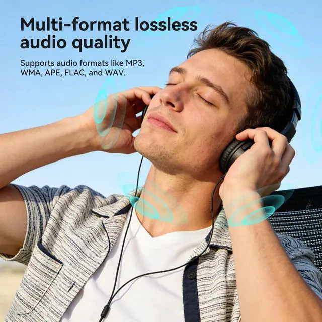 Alt view image 12 of 14 - 64GB USB C MP3 Player, A55PL 2 in 1 Type-C & USB Stick Music Player Supports Replaceable AAA Battery, FM Radio, Recording