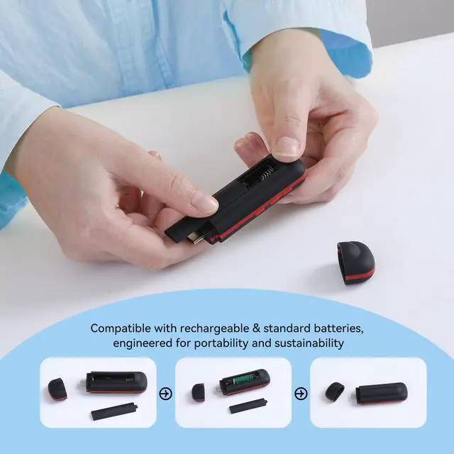 Alt view image 14 of 14 - 64GB USB C MP3 Player, A55PL 2 in 1 Type-C & USB Stick Music Player Supports Replaceable AAA Battery, FM Radio, Recording
