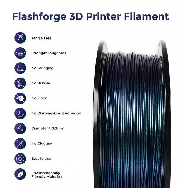 Alt view image 8 of 10 - PETG Pro Filament 1.75mm +/- 0.02mm Burnt Titanium, Color Changeable 3D Printer Filament 1kg, Chameleon 3D Printing Filament Changing Colors with Light, Perfectly Hide The Layer Line