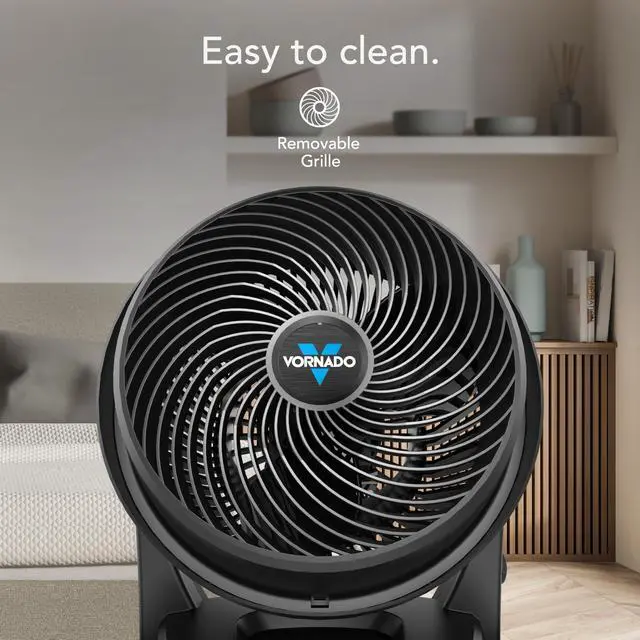 Alt view image 11 of 12 - 630 Mid-Size Whole Room Air Circulator, 3-Speed, Floor Fan for Bedroom, Office, Home, Adjustable Tilt Head, 9 in, Quiet Cooling, Large Electric Fan, Black