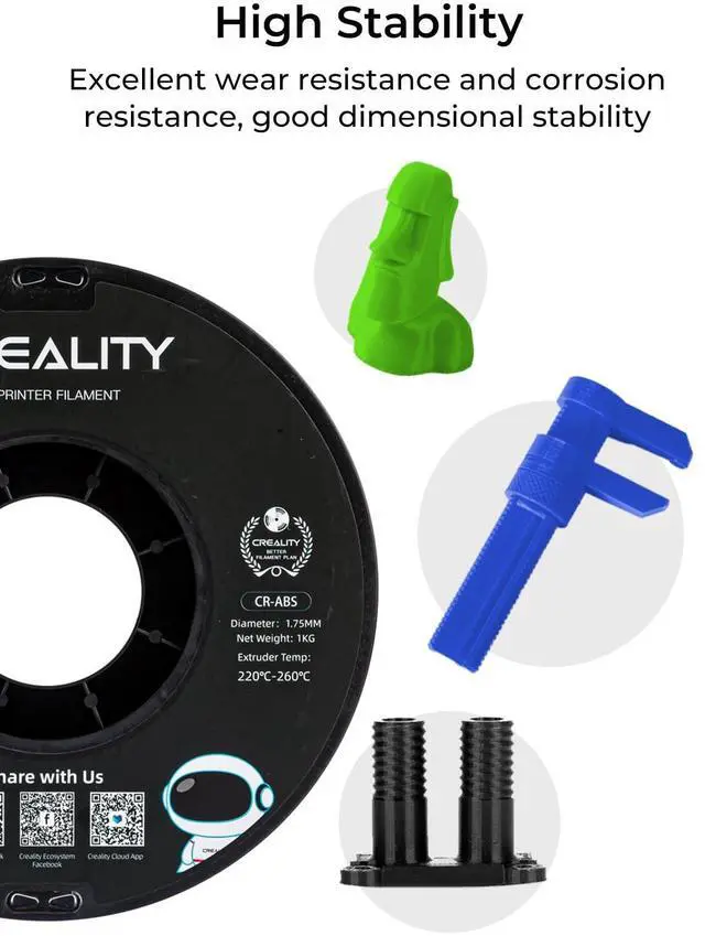 Alt view image 13 of 14 - 2 kg Black & White ABS Filament 1.75mm, 3D Printer Filament Bundle, Excellent Resistance, Odorless Non-Toxic, Stability, Tough (Black & White)