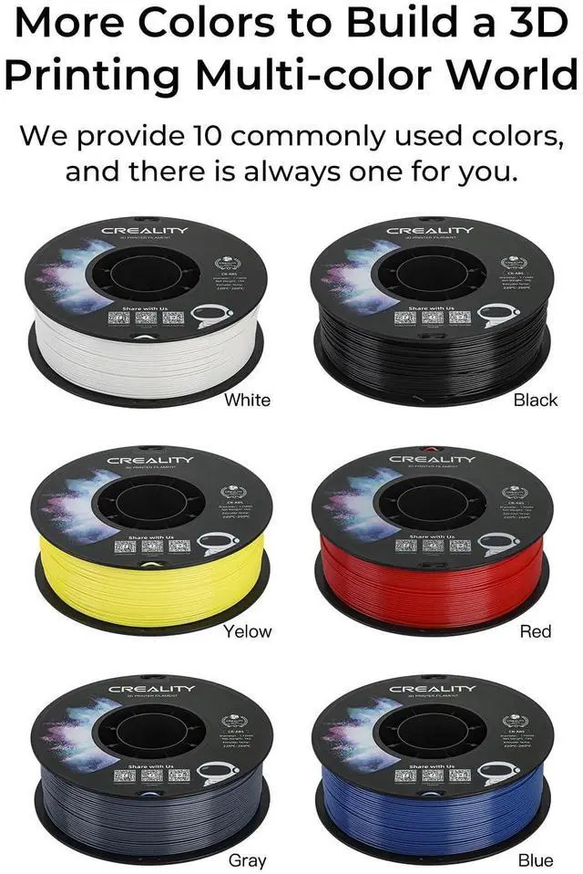 Alt view image 14 of 14 - 2 kg Black & White ABS Filament 1.75mm, 3D Printer Filament Bundle, Excellent Resistance, Odorless Non-Toxic, Stability, Tough (Black & White)