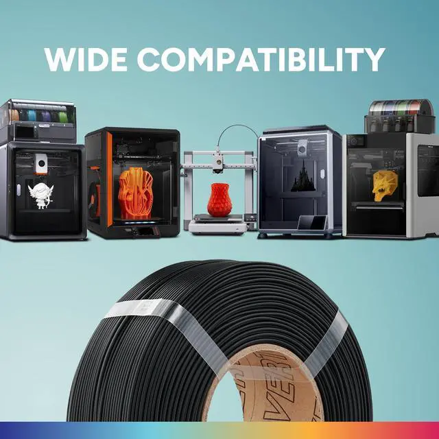 Alt view image 13 of 14 - 4KG Bundle PLA Filament Refill 1.75mm 3D Printer Filament, 4 Pack 1kg (2.2lb) Refilament for Bambu Lab Reusable Spool, Accuracy +/- 0.02 mm, Fit Most FDM 3D Printers (Black*4)