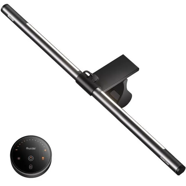 Alt view image 8 of 14 - Monitor Light Bar with Remote, 20.1'' Dual Light Screen Light Bar, Sliding Weighted Clip Fit for All Screens, Adjustable Stepless Dimming, Eye Caring No Glare Gaming Work Desk Lamp, Gray