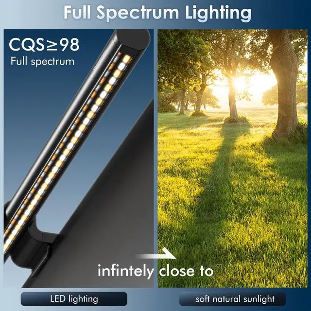 Alt view image 14 of 14 - Monitor Light Bar with Remote, 20.1'' Dual Light Screen Light Bar, Sliding Weighted Clip Fit for All Screens, Adjustable Stepless Dimming, Eye Caring No Glare Gaming Work Desk Lamp, Gray