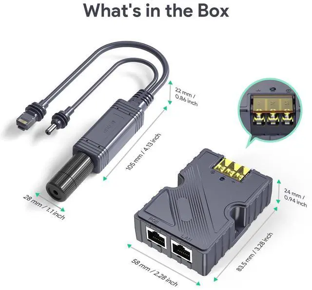 Alt view image 13 of 14 - Starlink Mini PoE Splitter - Starlink Mini Power Kit 12V, 150W DC 48V/3A Input GigE Passive & ESD Protection with Starlink Conversion Kit, RJ45 & DC Adapter Splitter for Mini Starlink Dishy