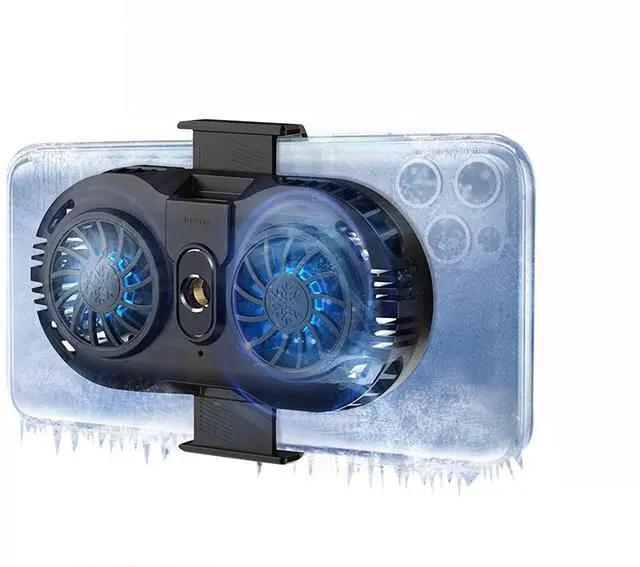 Alt view image 8 of 14 - Phone Cooler, Cellphone Radiator with Dual Semi-Conductor Cooling Chip, Mobile Phones with a Width of 6 to 8 cm for Tiktok Live Streaming, Outdoor Vlog, Mobile Gaming.