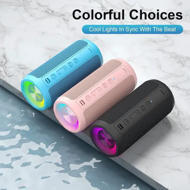 Alt view image 14 of 14 - Wireless Portable Bluetooth Speaker, IPX7 Waterproof, Dustproof and Rustproof, Powerful 24W Sound, Enhanced Bass, 30-Hour Battery, 360° Party Light, and Stereo Pairing (BT 5.3), Gifts - Blue